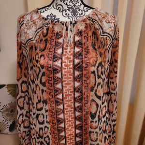 INC Sheer Animal Print Top